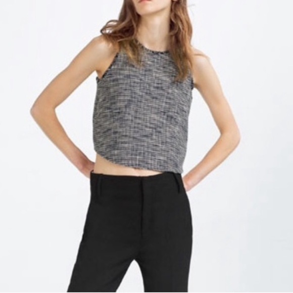 Zara Tops - Zara// Tweed crop top size large
